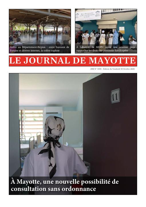 Une du Journal de Mayotte n° 3496