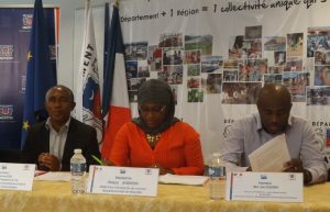 Mohamed Sidi, 6e vice-président chargé des affaires européennes, Raissa Andhum, 3e vice-présidente et Ben Issa Ousseni 7e vice-président