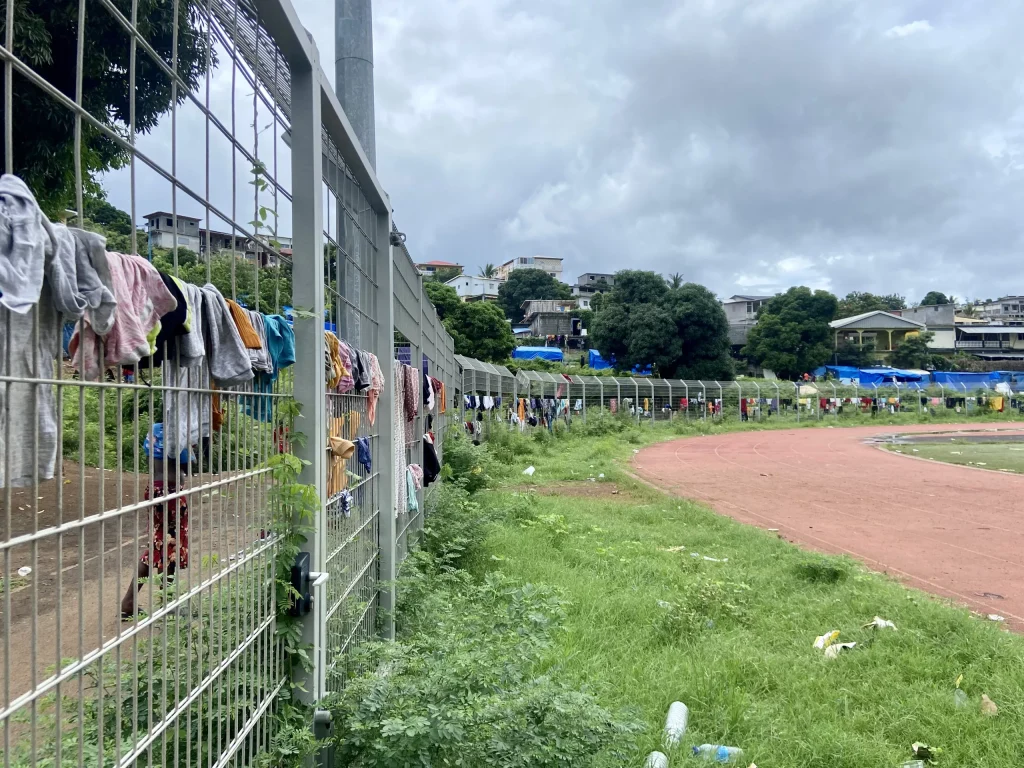 Stade, Cavani, camp, réfugiés, Mayotte,