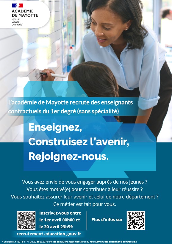 recrutement, académie, Mayotte, professeurs