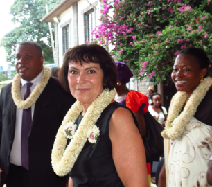 Marie-Arlette Carlotti avec Daniel Zaidani et Mme Said Kalame, pte MPH