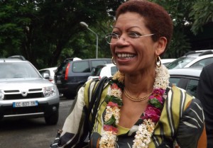 George Pau-Langevin au vice-rectorat de Mayotte le 17 février 2014