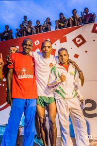 Le podium masculin des 10km de Mamoudzou