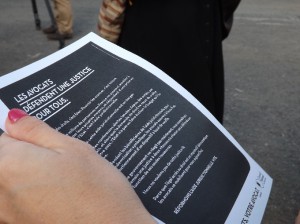 "Une justice pour tous", le tract des avocats de Mayotte en juin 2014