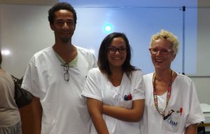 Christophe Najem Céline Marie et Nathalie Marchiset, pharmaciens au CHM tissent des liens avec les professionnels de santé libéraux