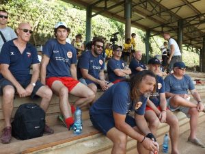 Quelques uns des 32 joueurs de Rugby French Flair en visite à Mayotte