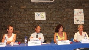 Anne Rousselot-Soulière, Seymour Morsy, Juliette Corre (ARS) et Sabine HENRY (Cellule de veille)