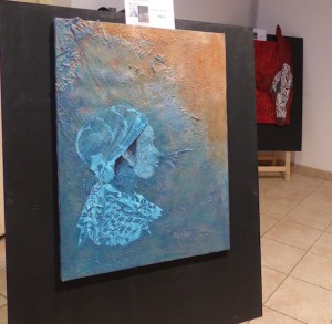 tableau coco portrait bleu