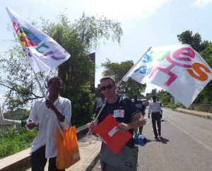 Thierry Wuilliez (à droite), co secrétaire de la FSU Mayotte