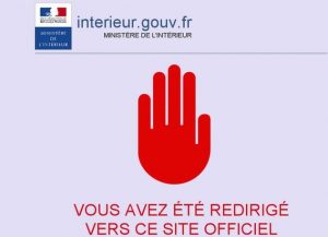 Capture d'écran du site bloqué par l'administration