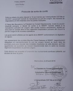 Le protocole de fin de conflit signé hier au soir