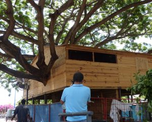 Les habitants du quartier ont vu la cabane se monter peu à peu