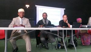 Mohamed Boinariziki et Aurélien Timba Elombo, président et directeur de la LMF et Rachid El Janabi, du cabinet ACCOI