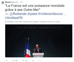 François Hollande lors de sa visite aux Antilles ce week-end