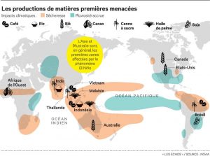 Carte de l'impact climatique ©NOAA