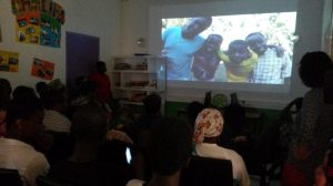 Projection des clips créés pendant l'atelier
