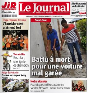 La Une du Journal de l'Île de La Réunion ce Dimanche