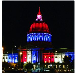 La mairie de San Francisco aux couleurs de la France après les attentats