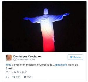 Le Christ rédempteur de Rio de Janeiro la nuit dernière