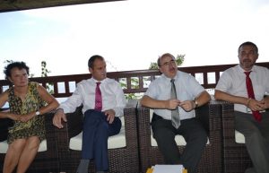 Monique Grimaldi (Dieccte), Seymour Morsy, Dominique Ledemé et Guy Fitzer, sous-prefet à la cohésion sociale