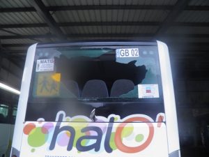 Bus Matis caillassé (Image d'archives)