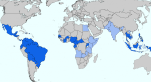 Zika: Pays et territoires ou la virus a été diagnostiqué chez l'homme en janvier 2016