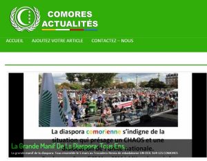 Le site "Comores actualités", ouvertement du côté des contestataires