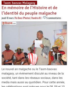 Nouvel an malgache, une célébration culturelle pour la Tribune de Madagascar