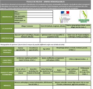 Recensement des arbres remarquables: Une simple fiche à remplir
