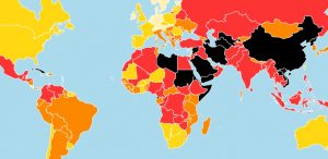 La carte mondiale de la liberté de la presse publiée par RSF