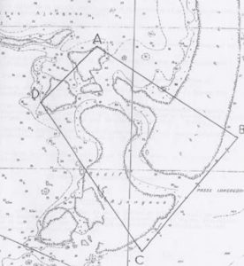 Dans le quadrilatère, la zone de la réserve intégrale interdite à la pêche de la passe en S