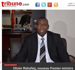 Olivier Mahafaly, nouveau Premier ministre malgache, annonce la Tribune