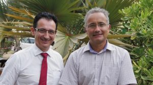 Rémy Daroux, sous préfet de La Réunion, et Nicolas Durand directeur général adjoint de l'ARS lors de la journée consacrée à l'addictologie (Photo: JIR)