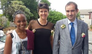 La plus jeune mention bien Amady Chaminah avec la vice-recteur Nathalie Costantini et le préfet frédéric Veau