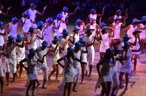Le spectacle pour la cérémonie d'ouverture des Jeux de la CJSOI 2016