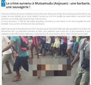Habari Za Comores s'est fait l'écho de cette scène de barbarie