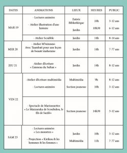 Partir en livre Programme du 19 au 23 juillet
