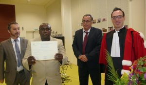 Saïd Maoulida, la major, entouré de Guy Fitzer, de Laurent Sabatier et d'Aurélien Siri