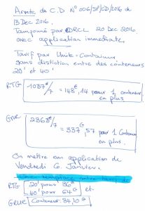 Les tarifs du port de Longoni changent après cette note manuscrite d'Ida Nel