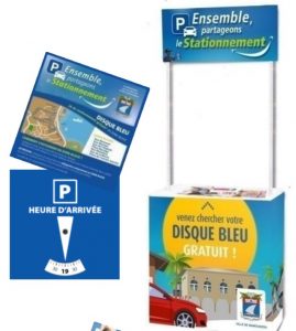 Le disque bleu pour indiquer son heure de stationnement