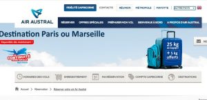 Le site internet d'Air Austral
