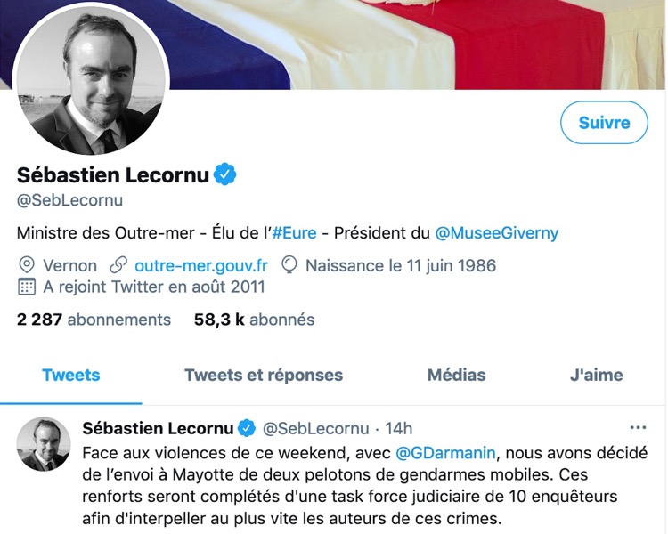Sébastien Lecornu, Mayotte