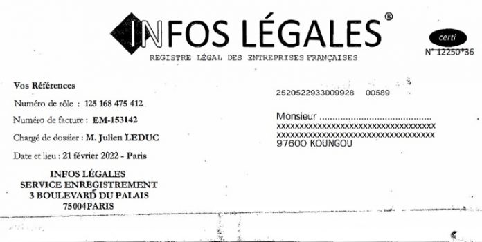 Infos légales, Mayotte, CMA