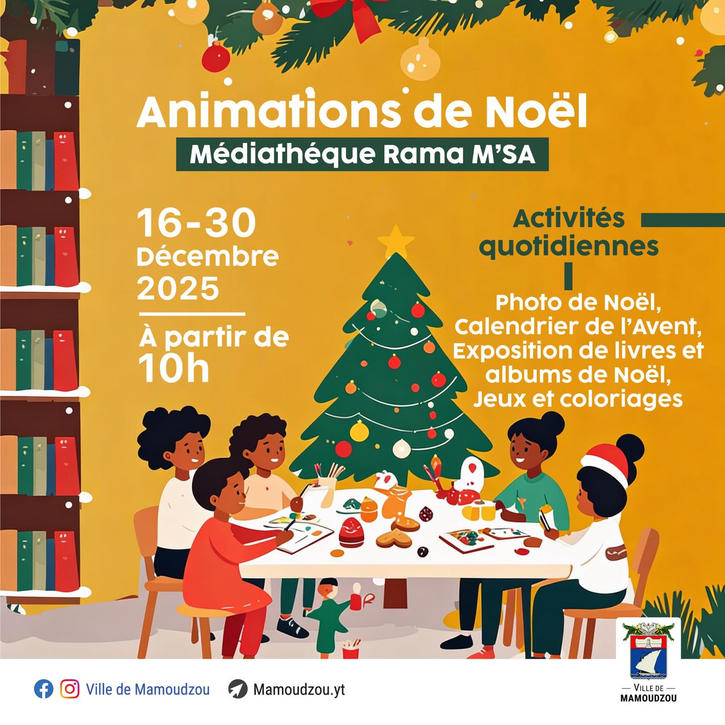 Animations de Noël à la Médiathèque Rama M’SA