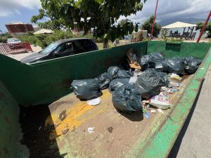 Mayotte, plage, benne, poubelle, 