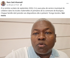 école, maternelle, élémentaire, collation, parents, repas, Koungou